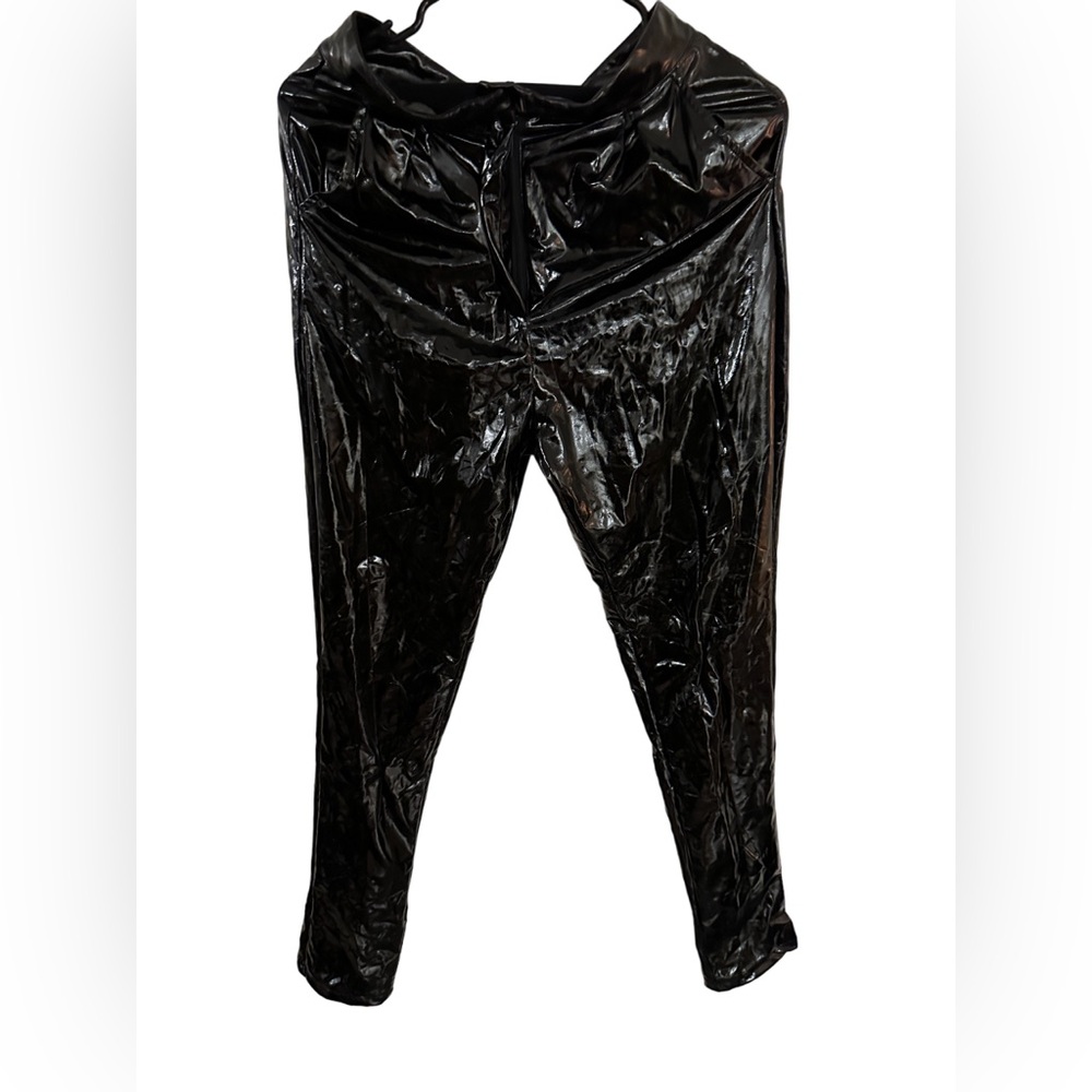 Faux Leather Pants - high waisted - petite - us 2